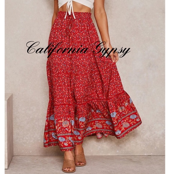 Bohemian Chic Floral Maxi Skirt - Picture 11 of 15